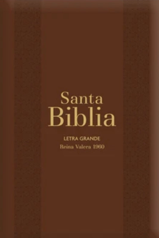 Biblia RVR 1960 Letra Grande Tamaño Manual Marrón con Cierre con Índice